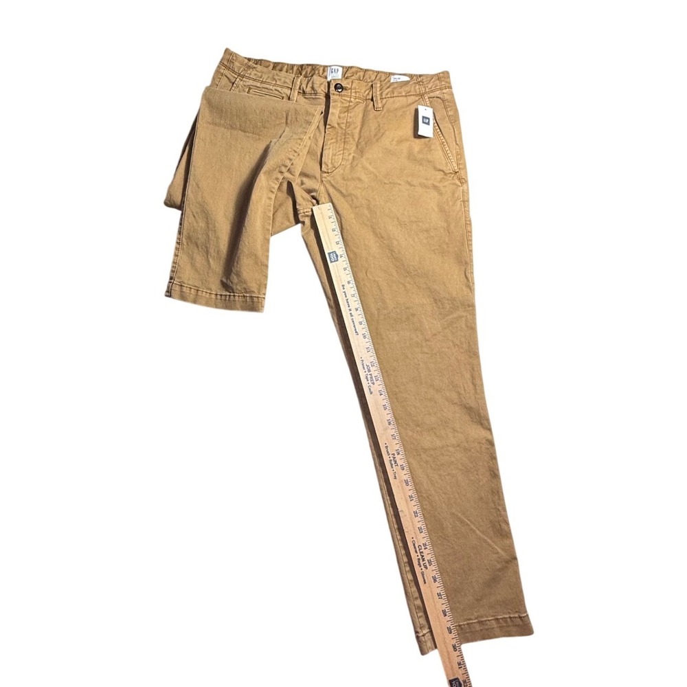 Gap For Good Mens Slim Fit Chinos Tan Khaki Casual Pants 34x30 NEW - Picture 7 of 8